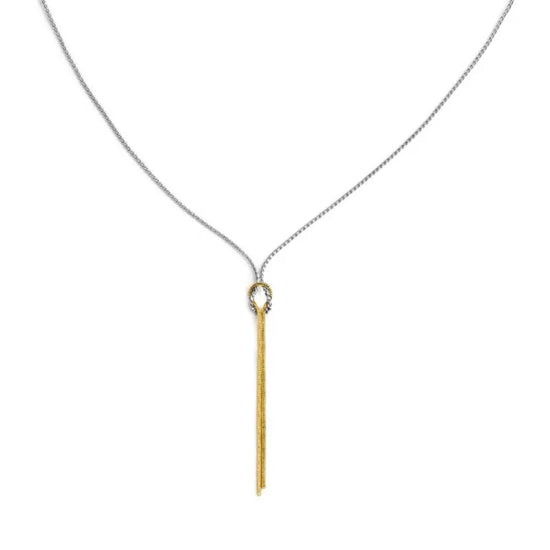 Collana catena snake e pendente Marlù in acciaio con nodo MISURA UNICA