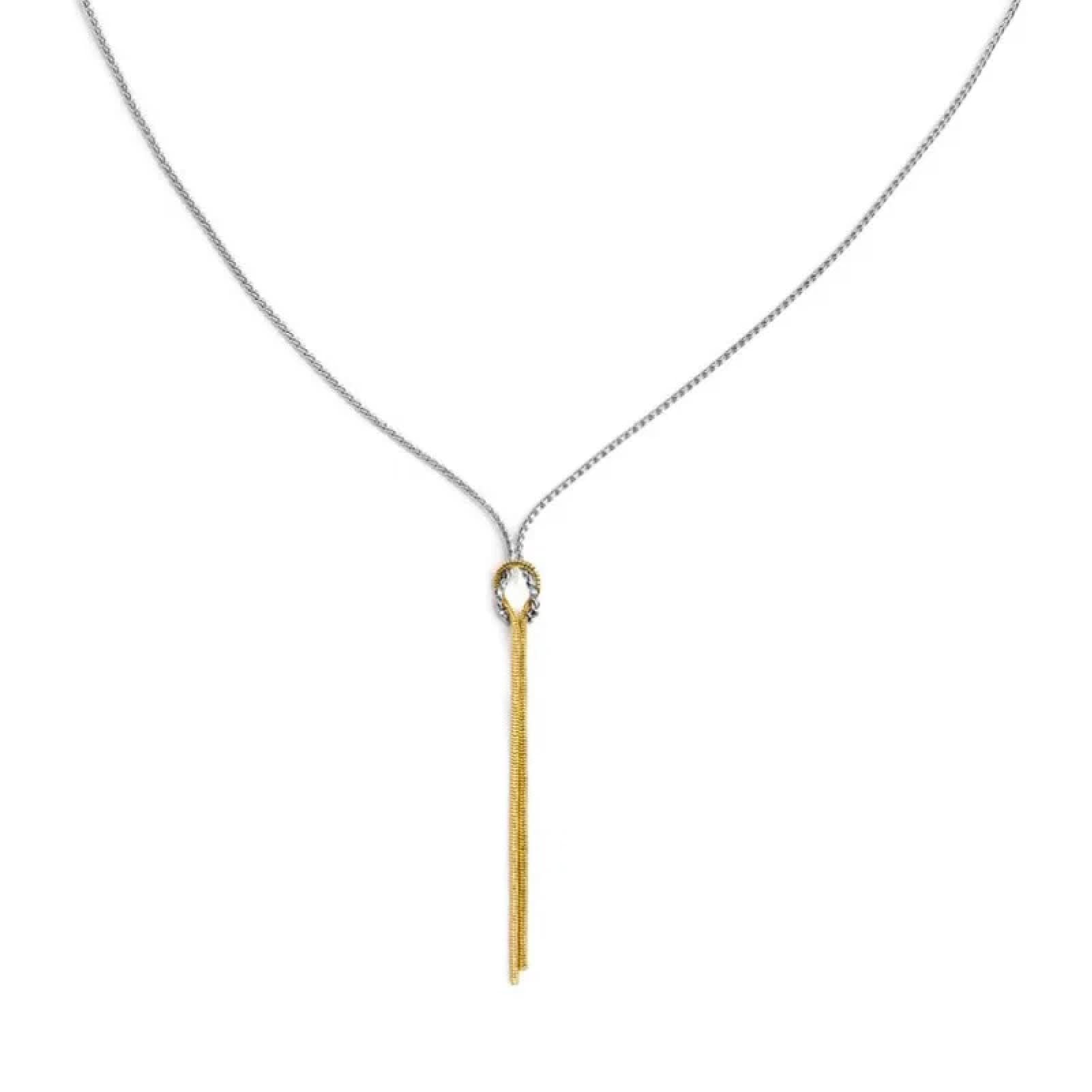 Collana catena snake e pendente Marlù in acciaio con nodo MISURA UNICA