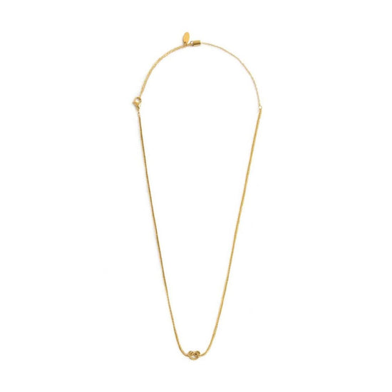 Collana Marlù in acciaio dorato con nodo e catena foxtail MISURA UNICA