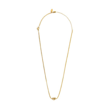 Collana Marlù in acciaio dorato con nodo e catena foxtail MISURA UNICA