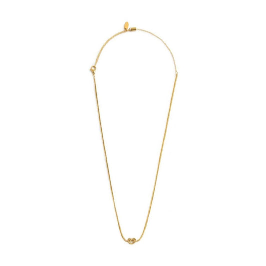 Collana Marlù in acciaio dorato con nodo e catena foxtail MISURA UNICA