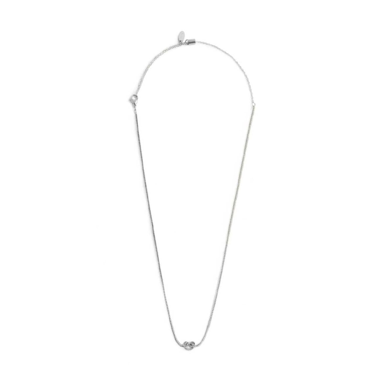Collana girocollo Marlù in acciaio con nodo e catena foxtail MISURA UNICA