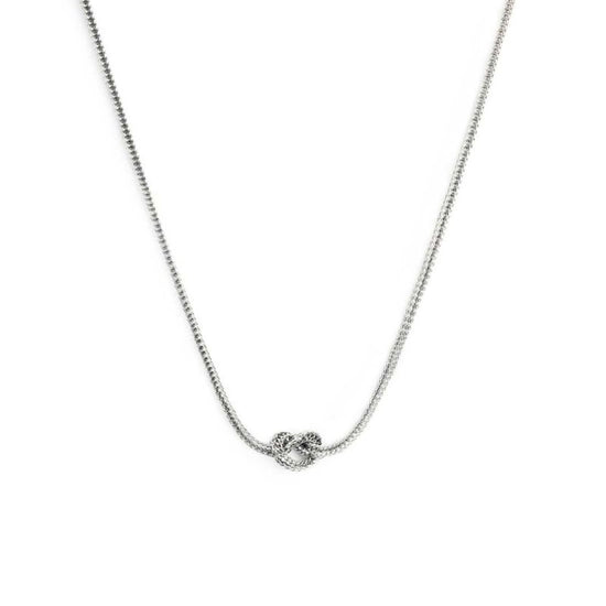 Collana girocollo Marlù in acciaio con nodo e catena foxtail MISURA UNICA