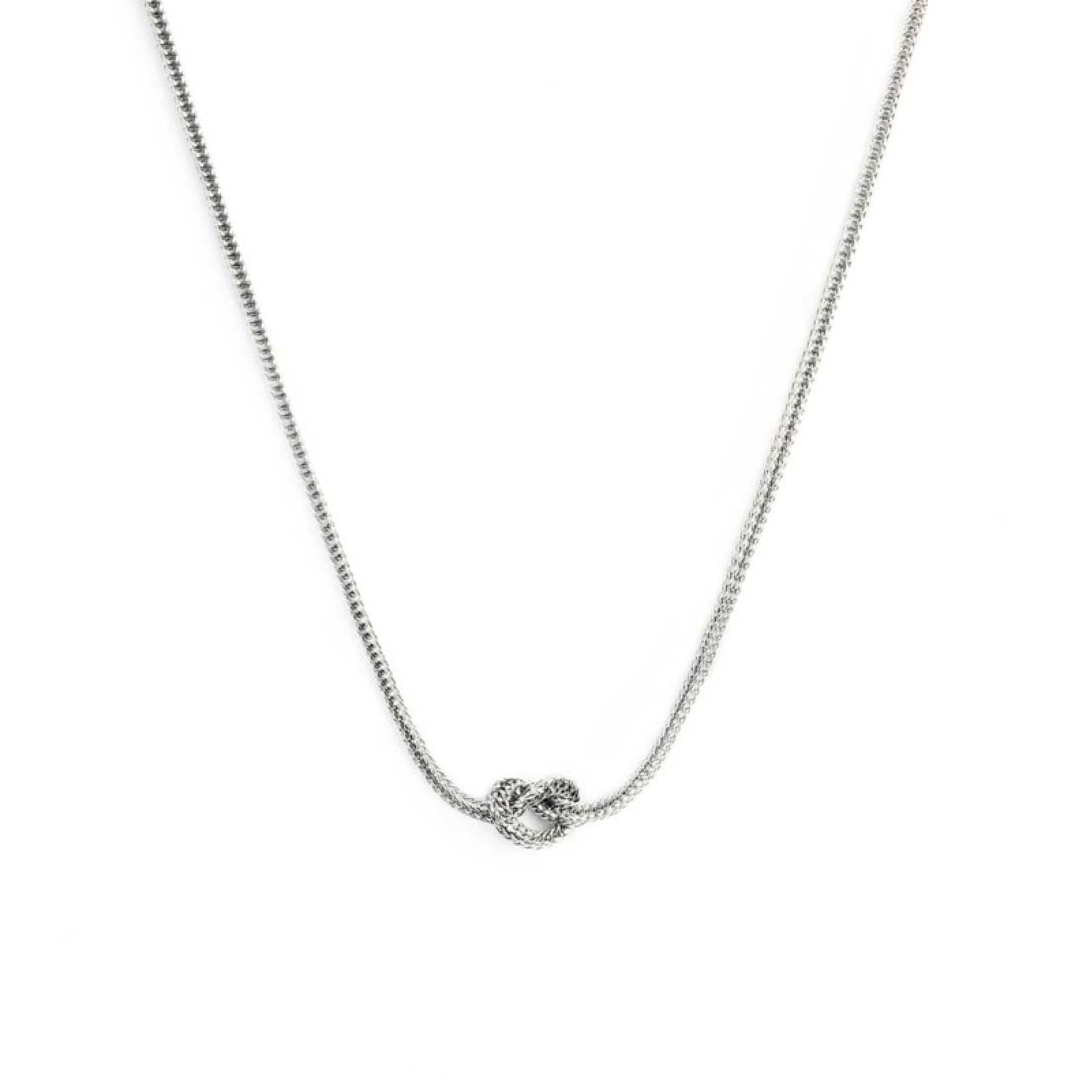Collana girocollo Marlù in acciaio con nodo e catena foxtail MISURA UNICA