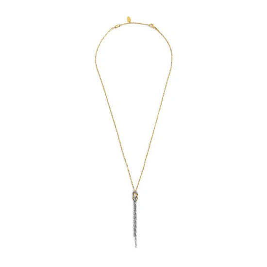 Collana catena snake e pendente Marlù in acciaio con nodo MISURA UNICA
