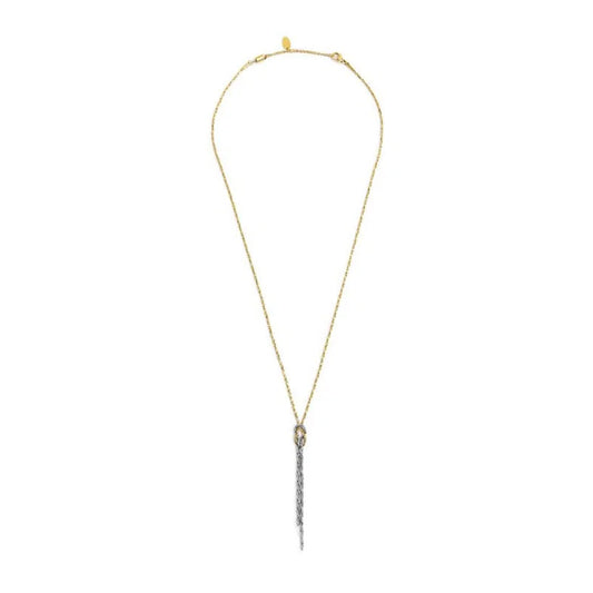 Collana catena snake e pendente Marlù in acciaio con nodo MISURA UNICA