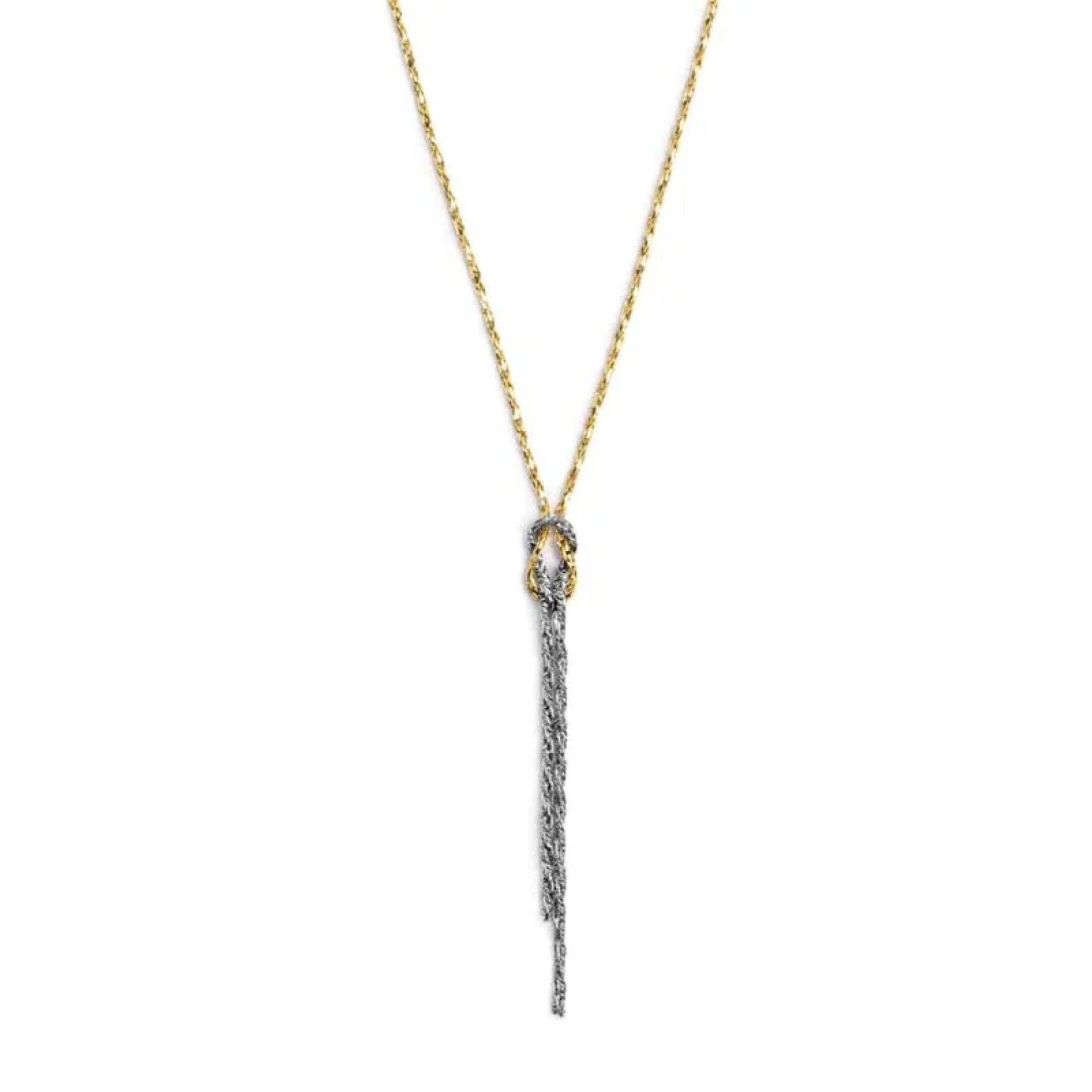 Collana catena snake e pendente Marlù in acciaio con nodo MISURA UNICA