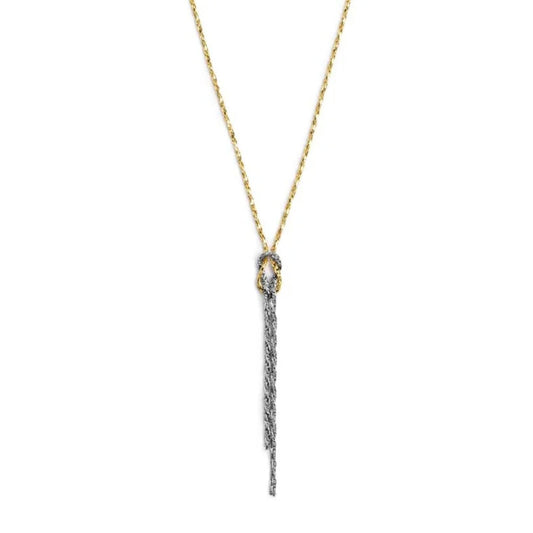 Collana catena snake e pendente Marlù in acciaio con nodo MISURA UNICA
