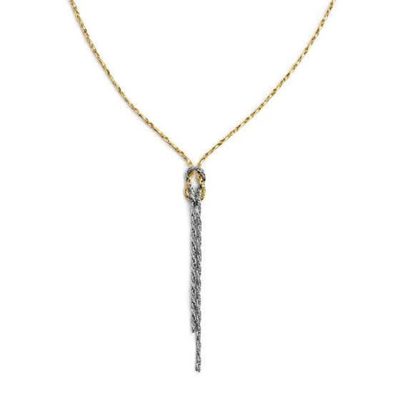 Collana catena snake e pendente Marlù in acciaio con nodo MISURA UNICA