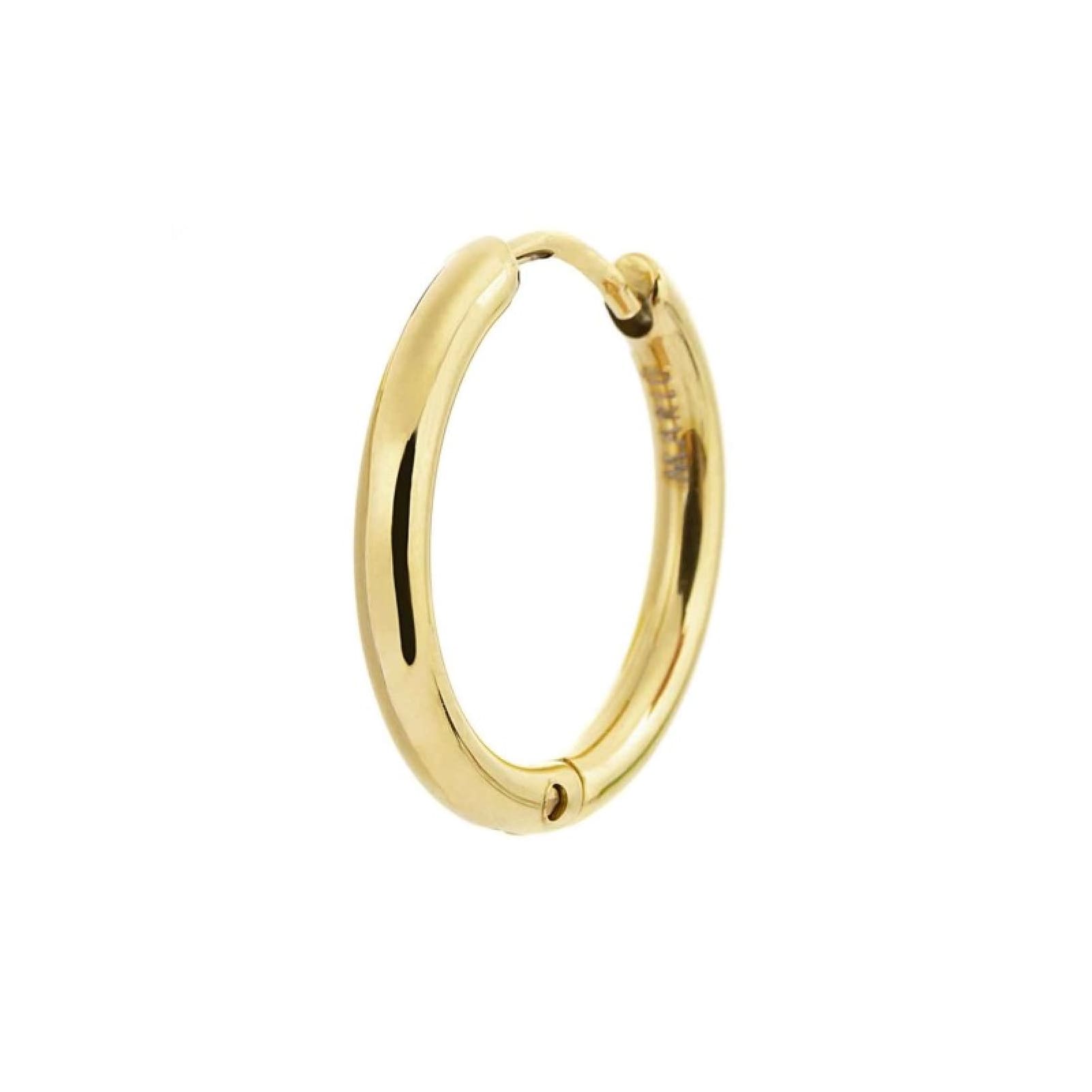Mono orecchino Marlù in acciaio oro a cerchio 16 mm MISURA UNICA