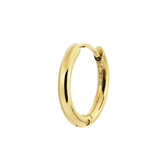 Mono orecchino Marlù in acciaio oro a cerchio 14 mm MISURA UNICA
