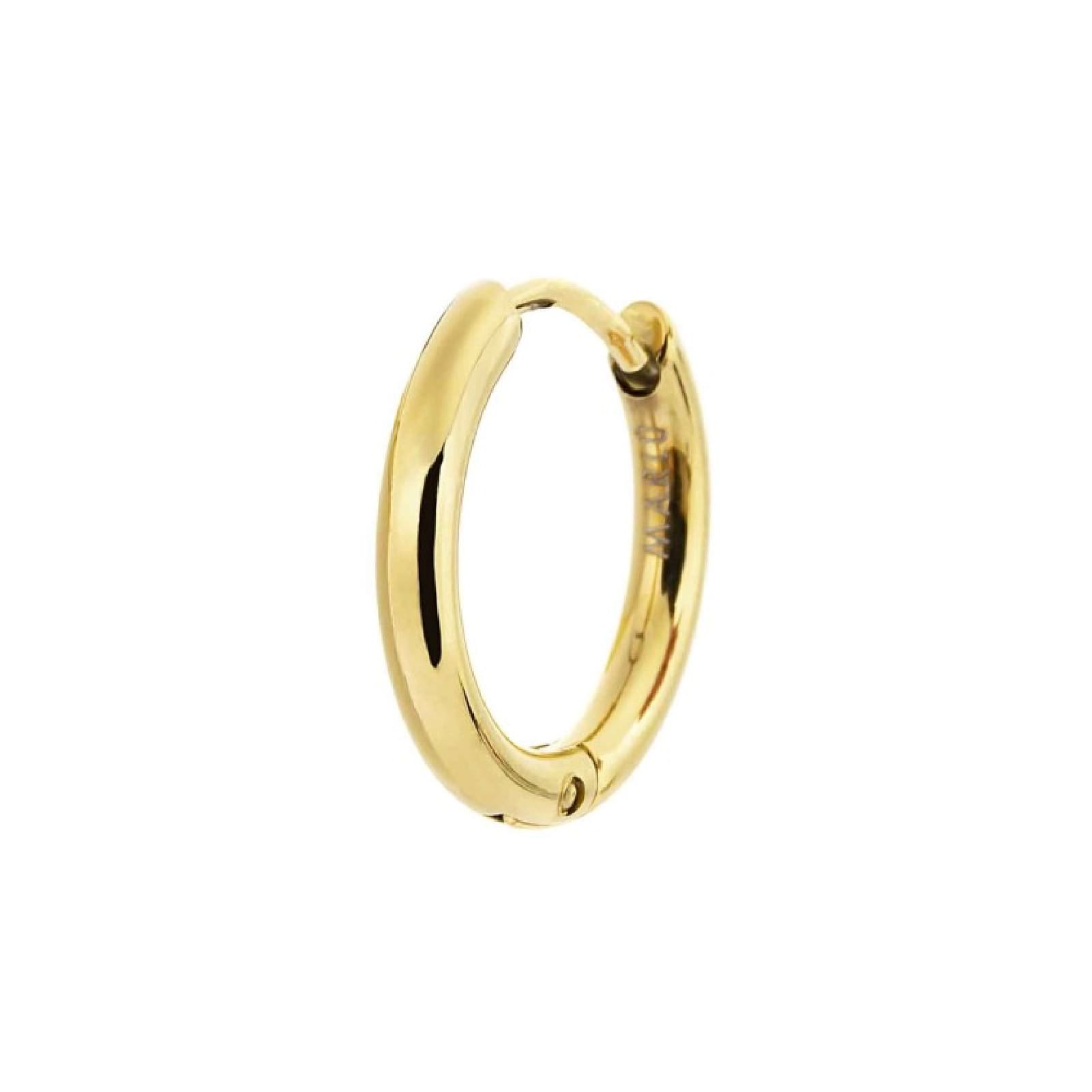 Mono orecchino Marlù in acciaio oro a cerchio 14 mm MISURA UNICA
