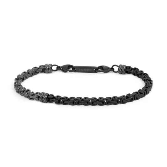 Bracciale Marlù catena bizantina acciaio nero e titanio 0,4cm Regolabile 19,5-21,5 cm