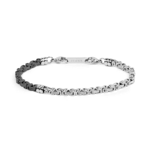 Bracciale Marlù catena bizantina acciaio e pvd titanio 0,4 cm Regolabile 19,5-21,5 cm