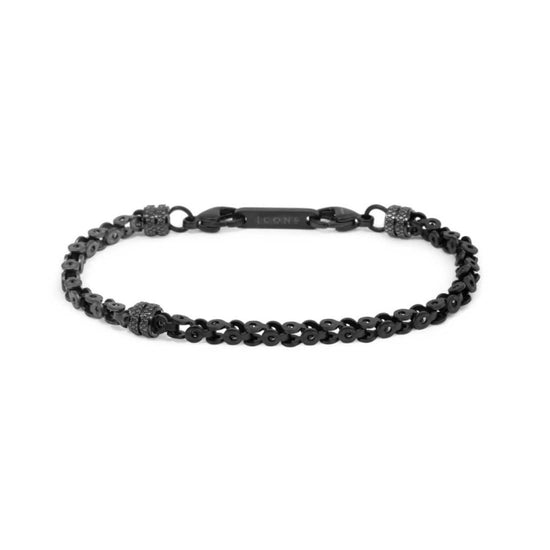 Bracciale Marlù catena marine mechanical nera e pvd titanio Regolabile 19,5-21 cm