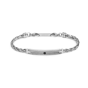 Bracciale Marlù catena a sonaglio piatta e zircone centrale Regolabile 19,5-21 cm