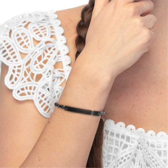 Bracciale Marlù catena marine nera e mechanical pvd titanio Regolabile 19,5-21 cm