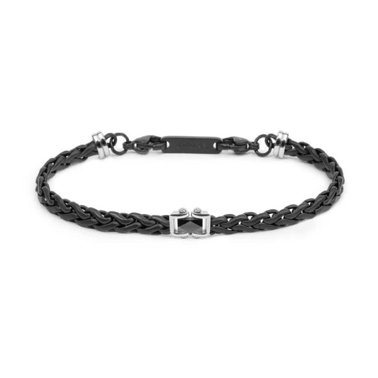 Bracciale Marlù Icons in acciaio pvd nero e ceramica 21 cm