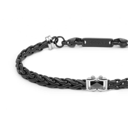 Bracciale Marlù Icons in acciaio pvd nero e ceramica 21 cm