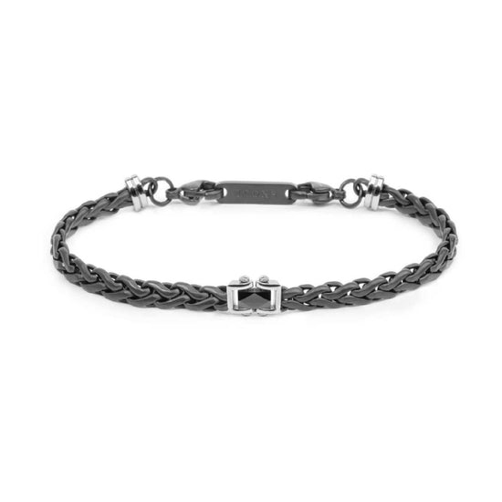 Bracciale Marlù Icons acciaio pvd titanio e ceramica 21 cm