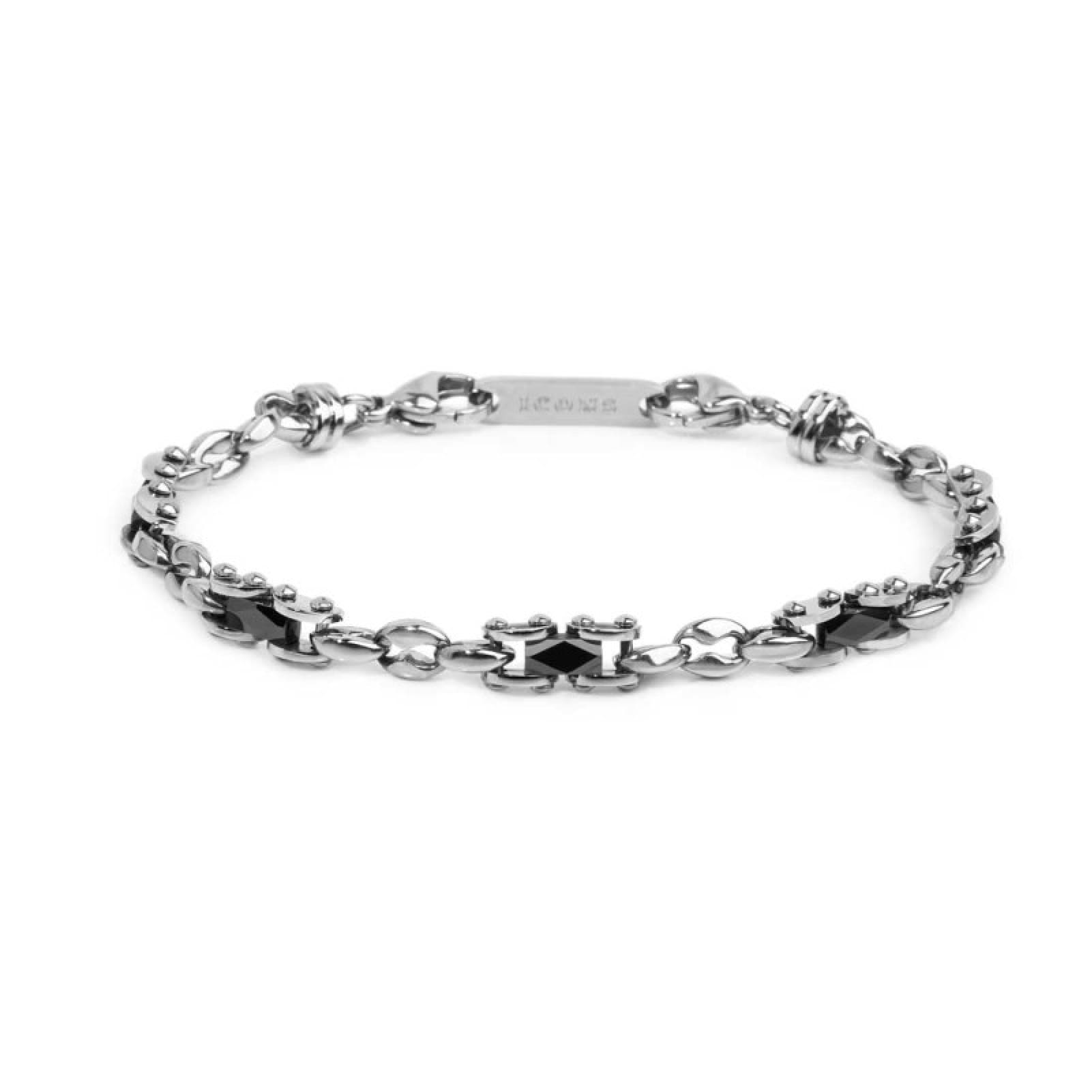 Bracciale Marlù Icons in acciaio e catena marine con ceramica 21 cm