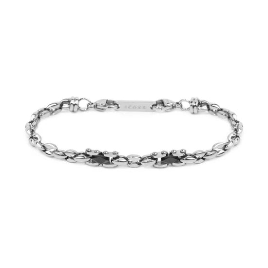 Bracciale Marlù Icons in acciaio con due elementi ceramica 21,5 cm