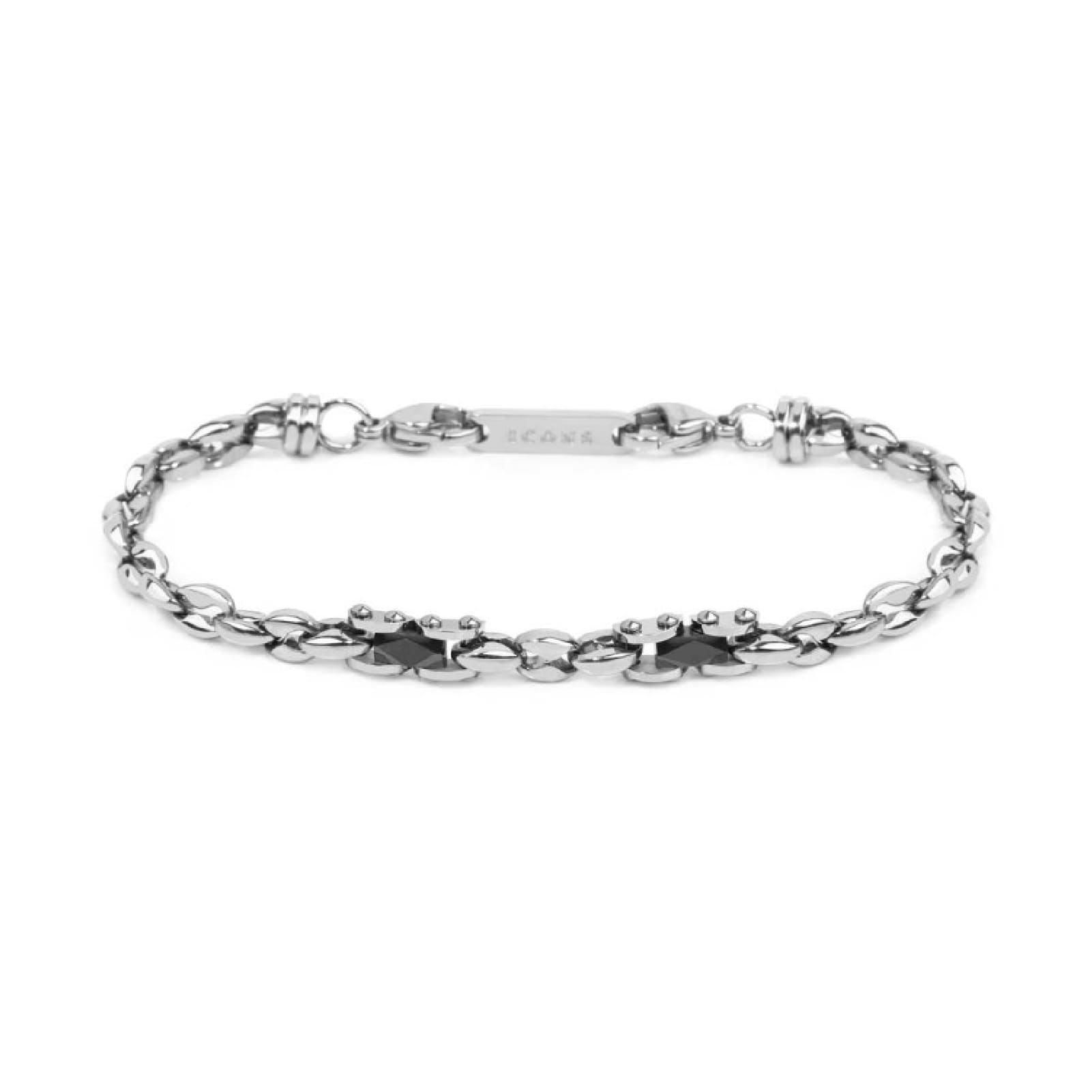 Bracciale Marlù Icons in acciaio con due elementi ceramica 21,5 cm