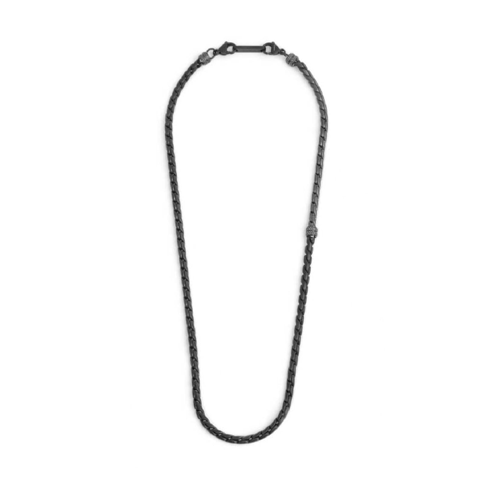 Collana Marlù catena serpentina in acciaio nero e pvd titanio MISURA UNICA