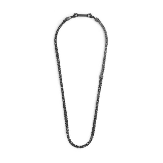 Collana Marlù catena marine mechanical pvd nero e pvd titanio MISURA UNICA