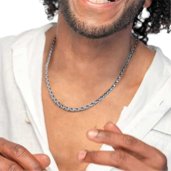 Collana Marlù catena marine mechanical acciaio e pvd titanio MISURA UNICA