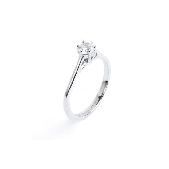 Anello solitario Marlù in acciaio cubic zirconia bianco 10