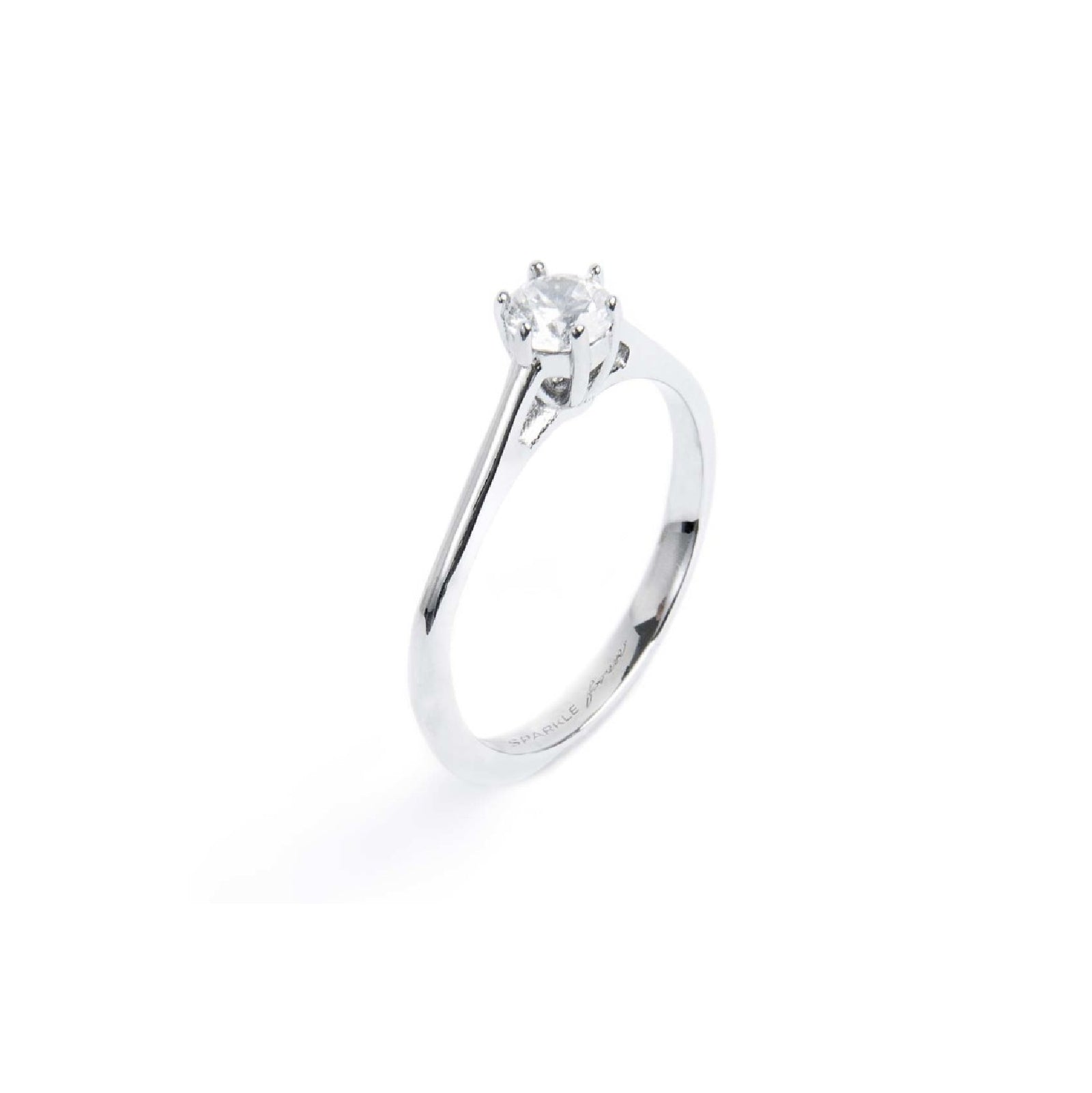 Anello solitario Marlù in acciaio cubic zirconia bianco 10