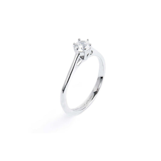 Anello solitario Marlù in acciaio cubic zirconia bianco 10
