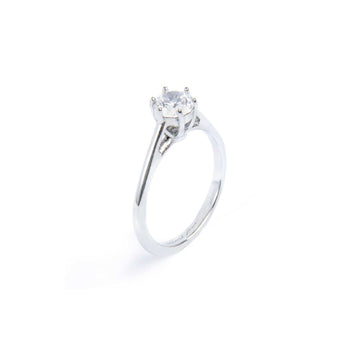 Anello solitario Marlù in acciaio con zircone bianco 5,25 mm 10