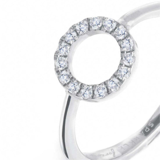 Anello donna Marlù in acciaio con cerchio e zirconi bianchi Regolabile dalla 10 alla 14