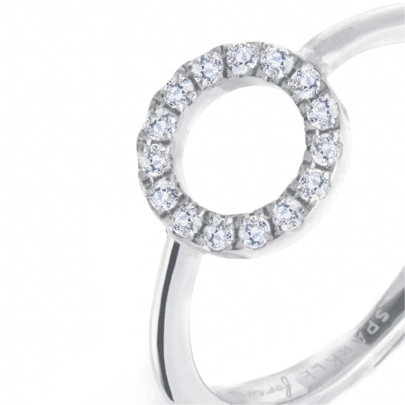 Anello donna Marlù in acciaio con cerchio e zirconi bianchi Regolabile dalla 10 alla 14