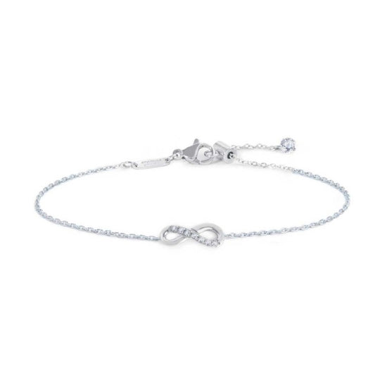 Bracciale donna Marlù in acciaio con infinito e zirconi bianchi Regolabile 14-19 cm