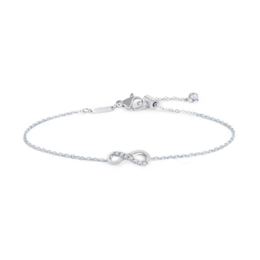 Bracciale donna Marlù in acciaio con infinito e zirconi bianchi Regolabile 14-19 cm