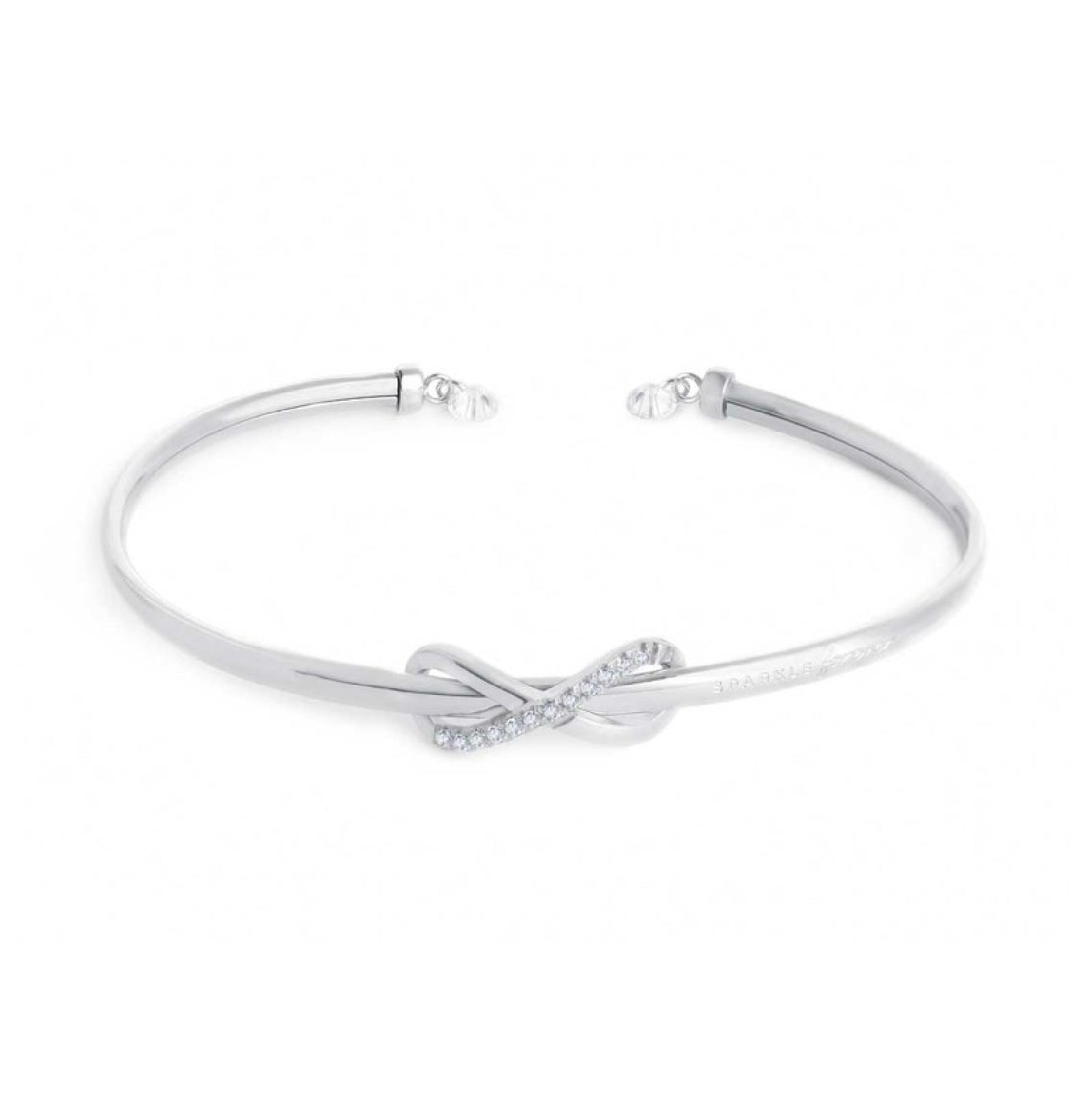 Bracciale rigido Marlù in acciaio con infinito e zirconi bianchi Rigido