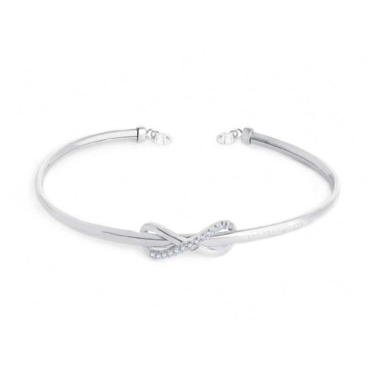 Bracciale rigido Marlù in acciaio con infinito e zirconi bianchi Rigido