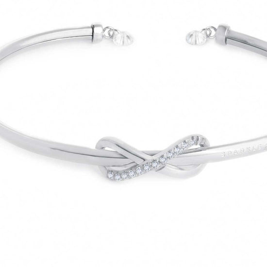 Bracciale rigido Marlù in acciaio con infinito e zirconi bianchi Rigido