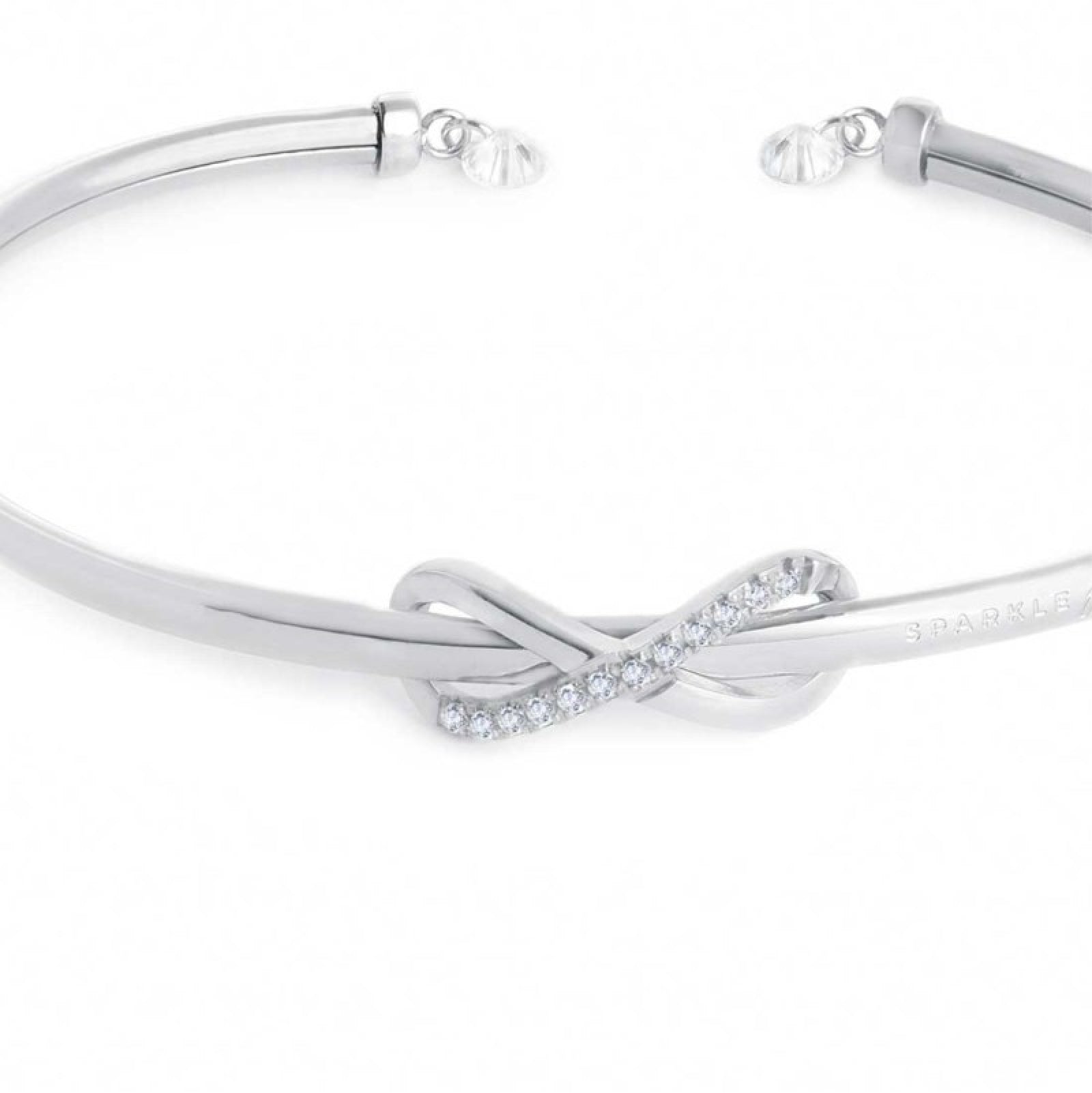 Bracciale rigido Marlù in acciaio con infinito e zirconi bianchi Rigido