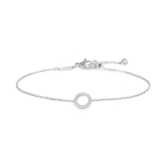 Bracciale donna Marlù in acciaio con cerchio e zirconi bianchi Regolabile 14-19 cm