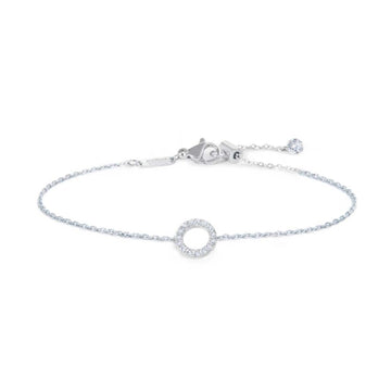 Bracciale donna Marlù in acciaio con cerchio e zirconi bianchi Regolabile 14-19 cm