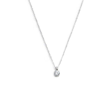 Collana girocollo Marlù in acciaio con zircone bianco centrale MISURA UNICA