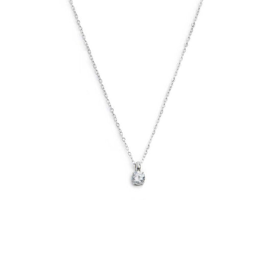 Collana girocollo Marlù in acciaio con zircone bianco centrale MISURA UNICA
