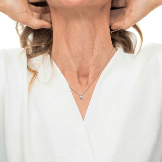 Collana girocollo Marlù in acciaio con zircone bianco centrale MISURA UNICA