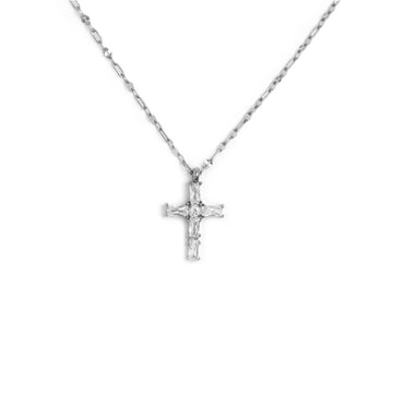 Collana pendente Marlù in acciaio argento e zirconi bianchi MA.31CN0007-W