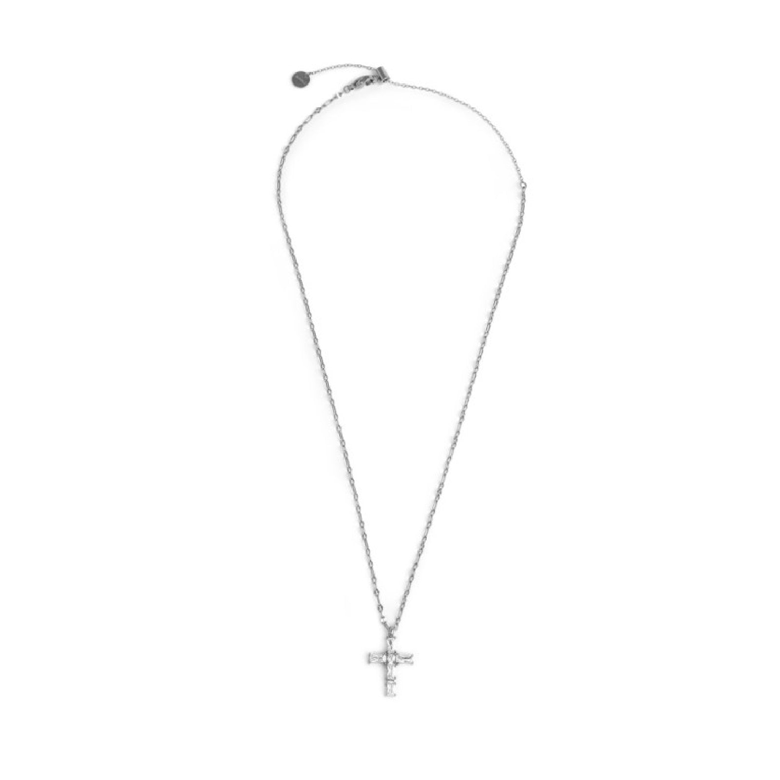 Collana pendente Marlù in acciaio argento e zirconi bianchi MA.31CN0007-W