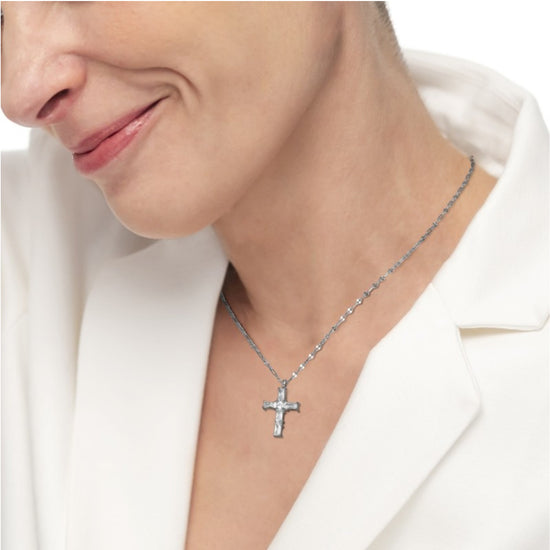 Collana pendente Marlù in acciaio argento e zirconi bianchi MA.31CN0007-W